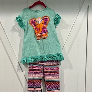 Rare edition, two piece set green, and multi colored sz 6X